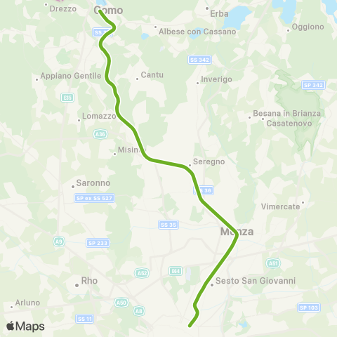 Trenord Locarno - Chiasso - Como - Milano map