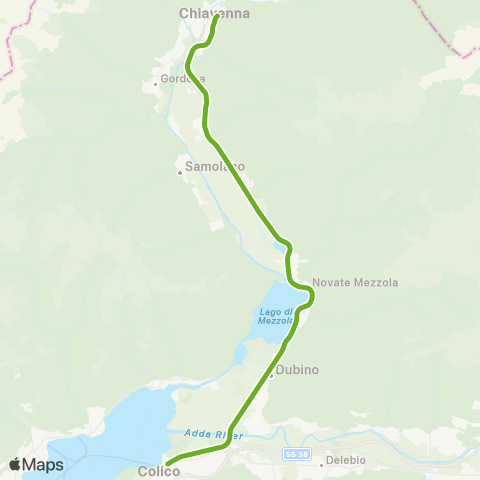 Trenord Colico-Chiavenna map