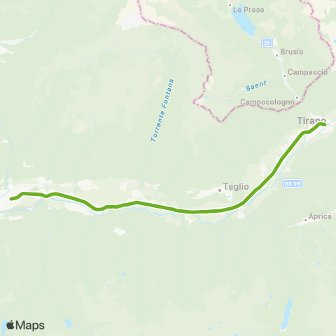 Trenord Sondrio-Tirano map