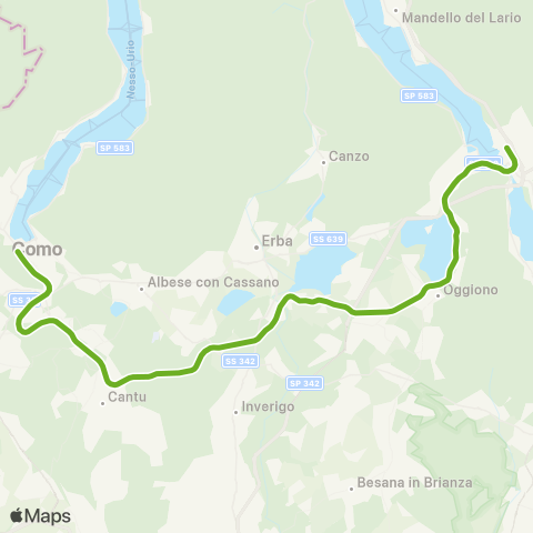 Trenord Como-Molteno-Lecco map