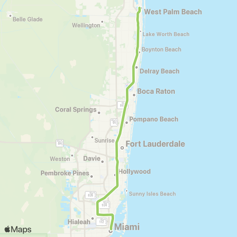 Tri-Rail MiamiCentral Express map