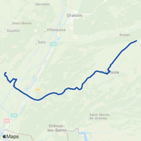 Trans'Agglo Valensole - Manosque map