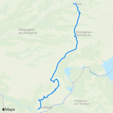 Trans'Agglo Quinson - St Laurent - Quinson - Riez map