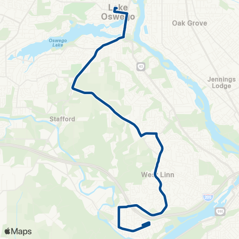 TriMet Stafford / Salamo map