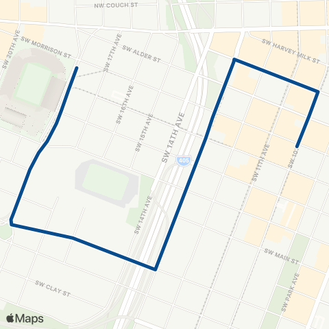 TriMet MAX Shuttle map