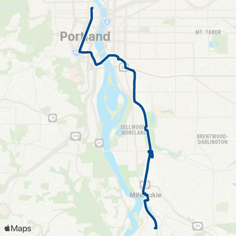 TriMet Orange Bus map