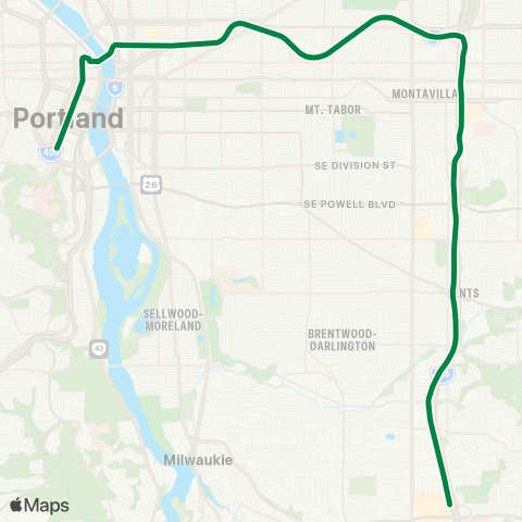 TriMet MAX Green Line map