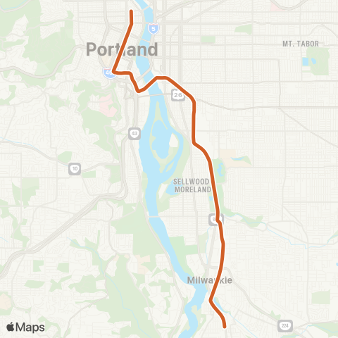 TriMet MAX Orange Line map