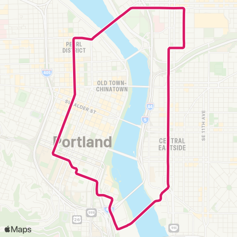 TriMet A Loop map