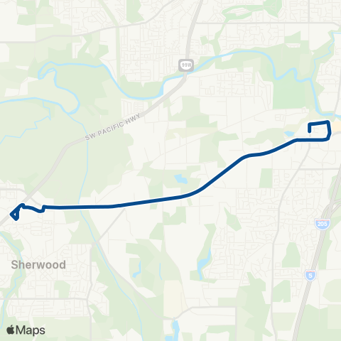 TriMet Tualatin-Sherwood Rd map