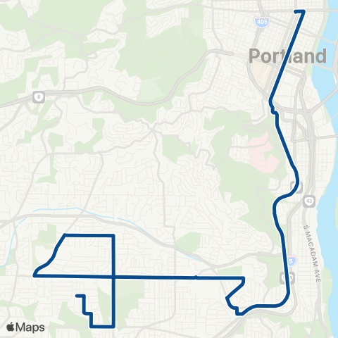 TriMet Vermont map