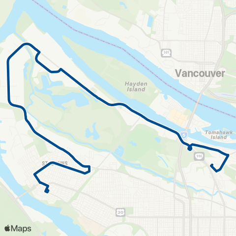 TriMet Rivergate / Marine Dr map