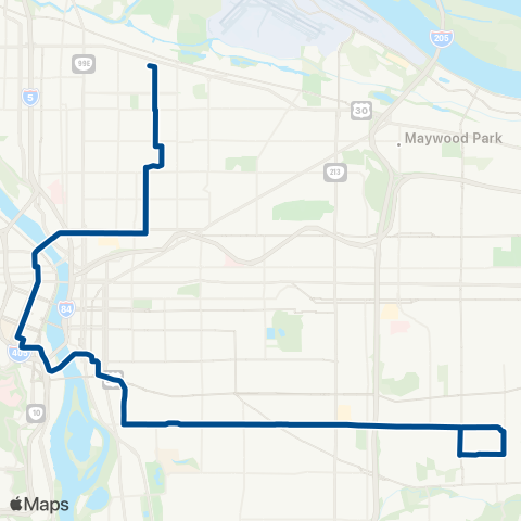 TriMet Holgate / Broadway map