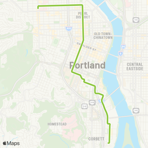 TriMet North / South Line map