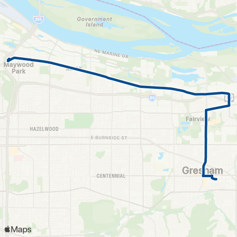 TriMet Sandy Blvd / 223rd map