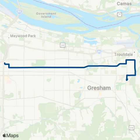 TriMet Glisan / Troutdale Rd map