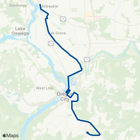 TriMet Oatfield map