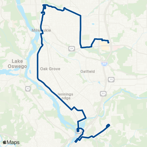 TriMet Linwood / River Rd map