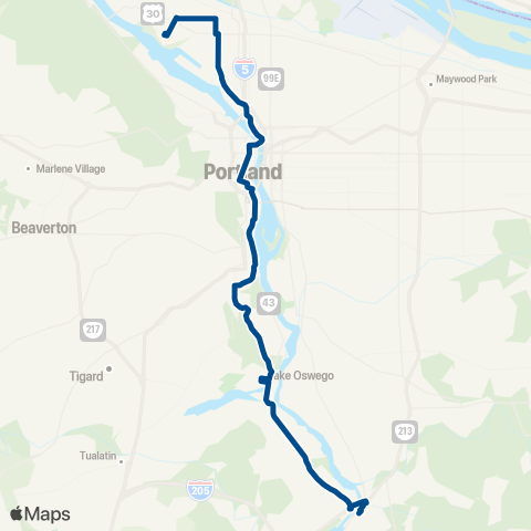 TriMet Macadam / Greeley map