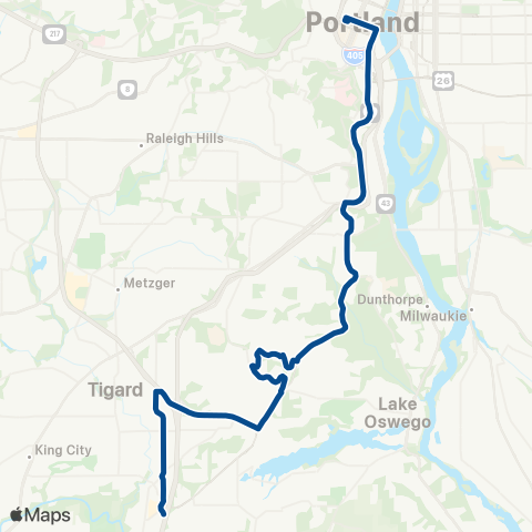 TriMet Boones Ferry Rd map