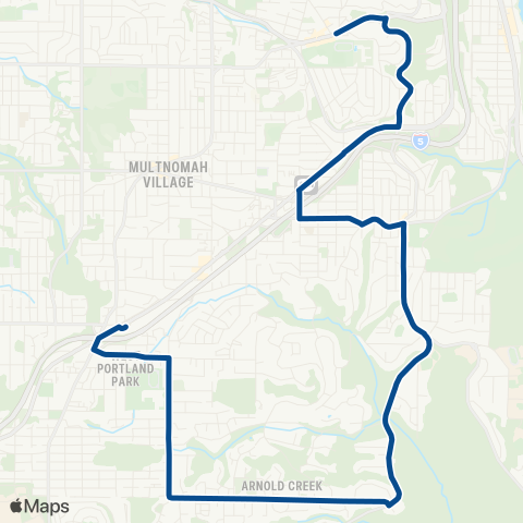 TriMet Arnold Creek / Hillsdale map