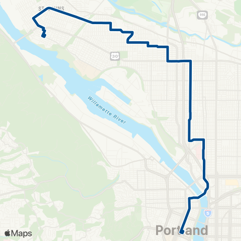 TriMet Fessenden map