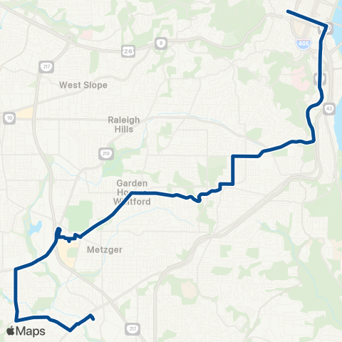 TriMet Garden Home map