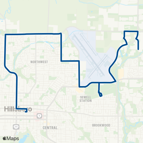 TriMet North Hillsboro map