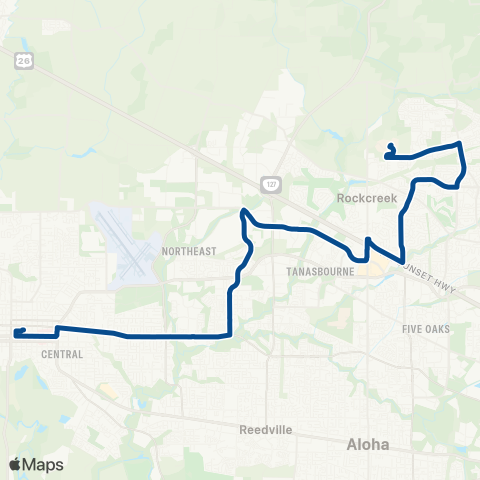 TriMet Main / Evergreen map