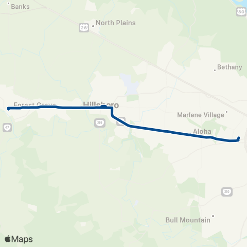 TriMet TV Hwy / Forest Grove map