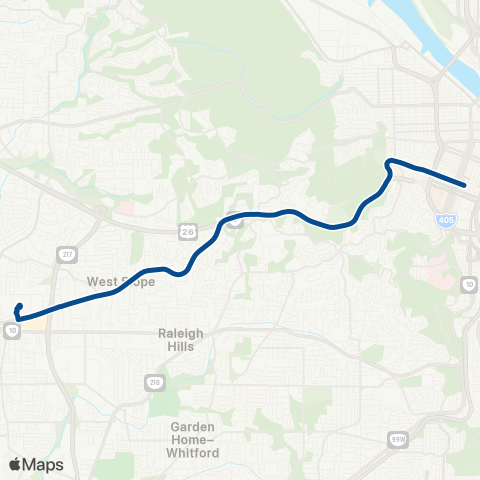 TriMet Canyon Rd map