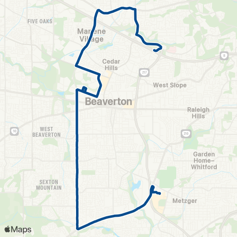 TriMet Murray Blvd map