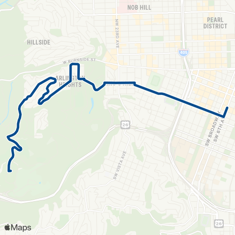 TriMet Washington Park / SW 6th map