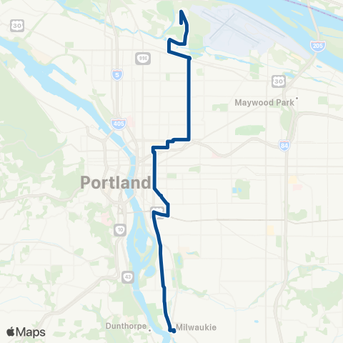 TriMet 12th / NE 33rd Ave map