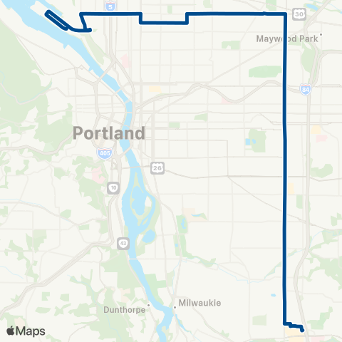 TriMet Killingsworth / 82nd Ave map