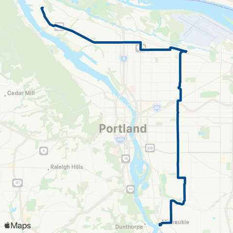 TriMet Cesar Chavez / Lombard map