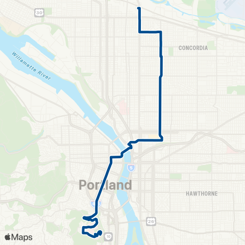 TriMet Jackson Park / NE 15th map