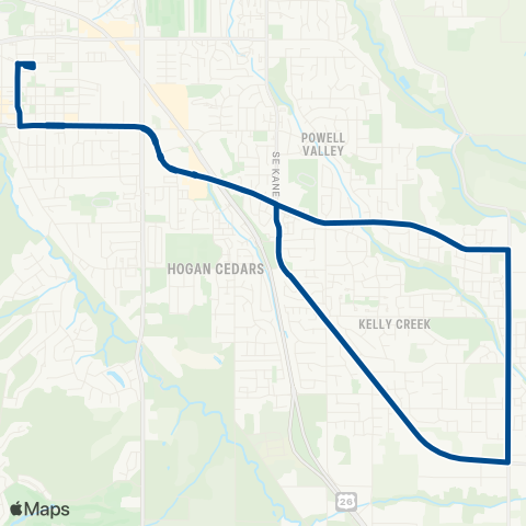 TriMet Powell Valley / Orient Dr map