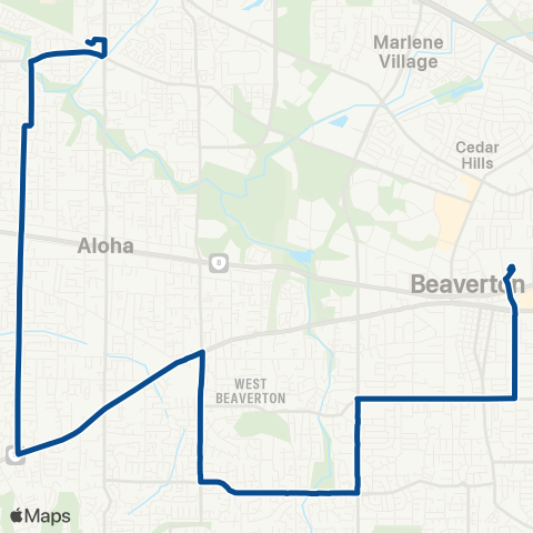 TriMet Hart / 198th map