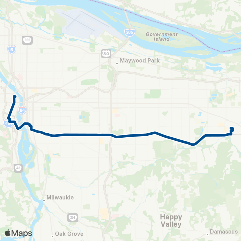 TriMet Powell Blvd map