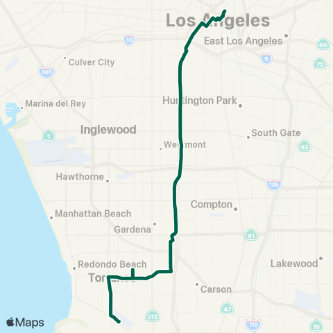 Torrance Transit Torrance - Downtown L.A map