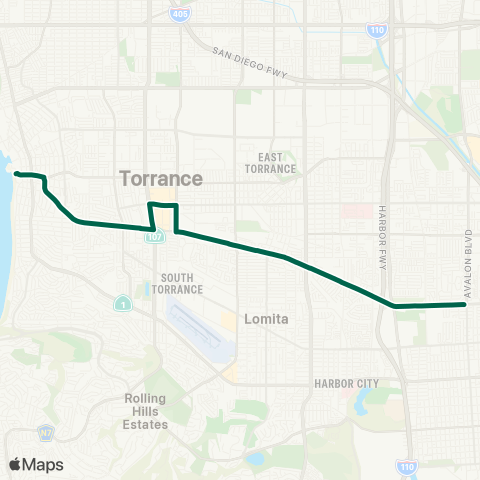 Torrance Transit Redondo Beach - Carson map