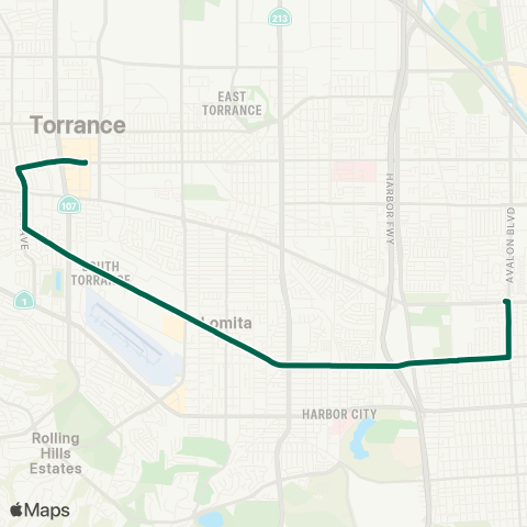 Torrance Transit Torrance - Wilmington map