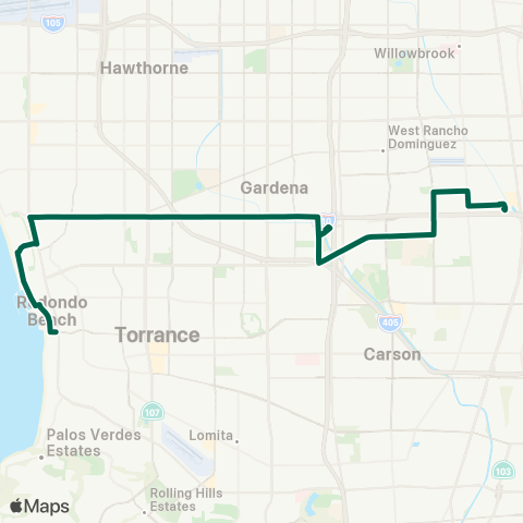 Torrance Transit Redondo Beach - Artesia Station map