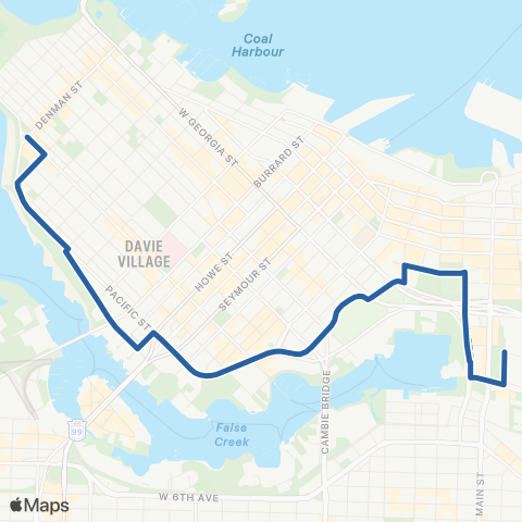 TransLink Main St Station / English Bay map