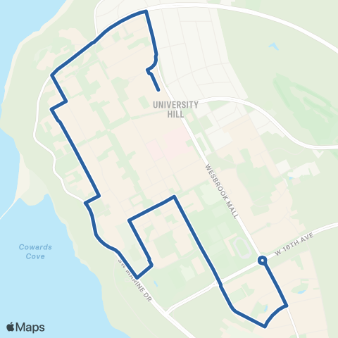 TransLink UBC Exchange / Wesbrook Village map