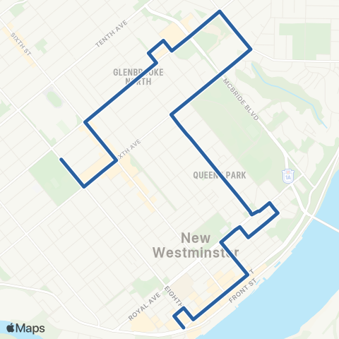 TransLink Uptown / New Westminster Station map