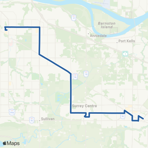 TransLink Langley / Fleetwood / Surrey Central map