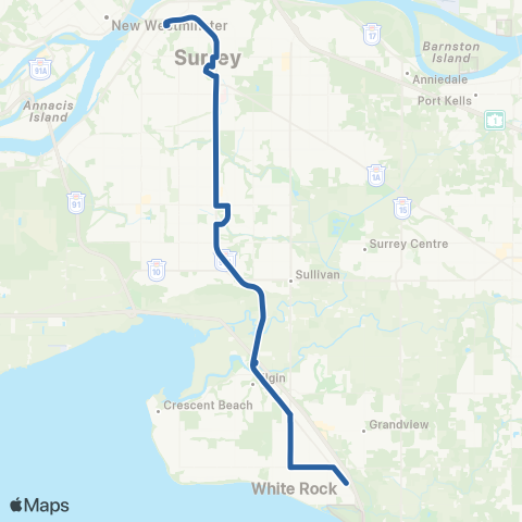 TransLink White Rock / Newton / Surrey Central map