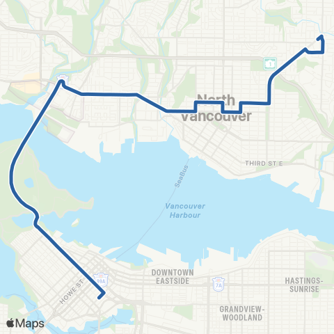 TransLink Lynn Valley / Downtown map